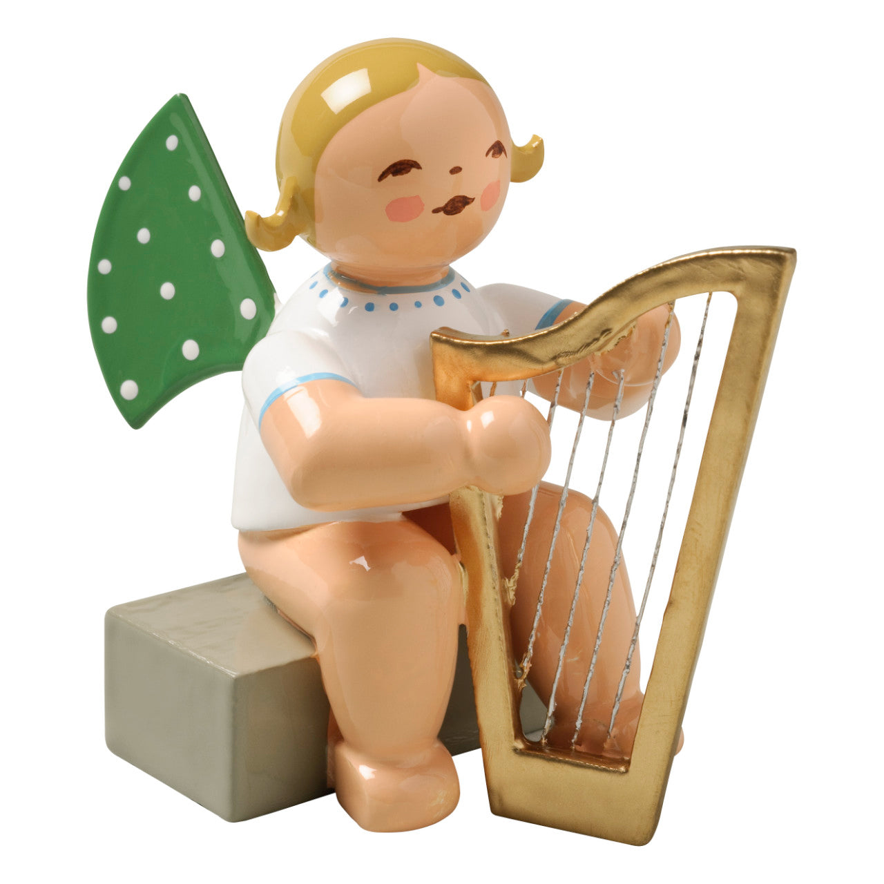 Engel mit Harfe, sitzend
