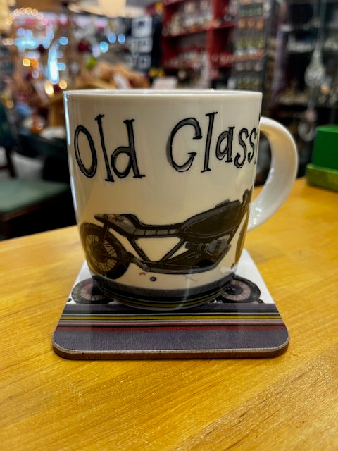 Alex Clark Set Tasse & Untersetzer Old Classic Biker