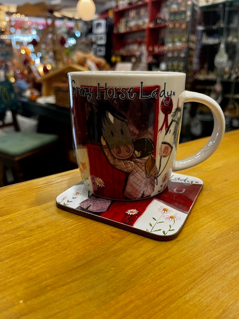 Alex Clark Set Tasse & Untersetzer Crazy Horse Lady