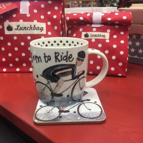 Alex Clark Set Tasse & Untersetzer Born To Ride